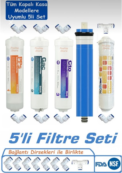 Yenisu Teknolojileri Su Arıtma Cihazı Kapalı Kasa Cihazlar Için 5li Inline Filtre Seti & Vontron modelleri