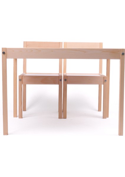 Montessori Çocuk Ahşap Etkinlik Masası Seti, 2 Sandalyeli indirimleri