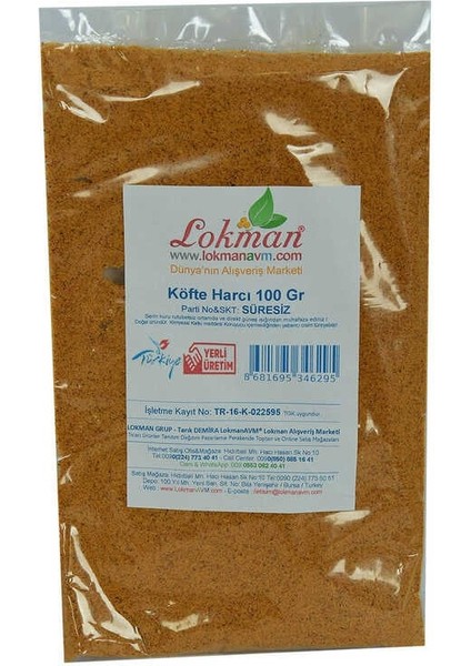Köfte Harcı Baharat Karışımı 100 gr Paket fiyatları