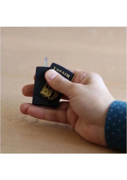 Kişiye Özel Taksim Temalı Yandan Mekanizmalı Mat Siyah Renk Manyotorlu Metal Çakmak fiyatları