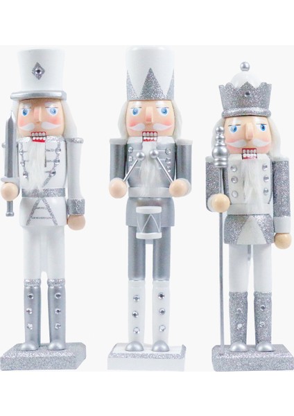 Beyaz&gümüş Asalı Stantlı Nutcracker 25 cm indirimleri