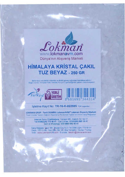Yemeklik Himalaya Kristal Kaya Tuzu Çakıl Beyaz 250 gr fiyatları