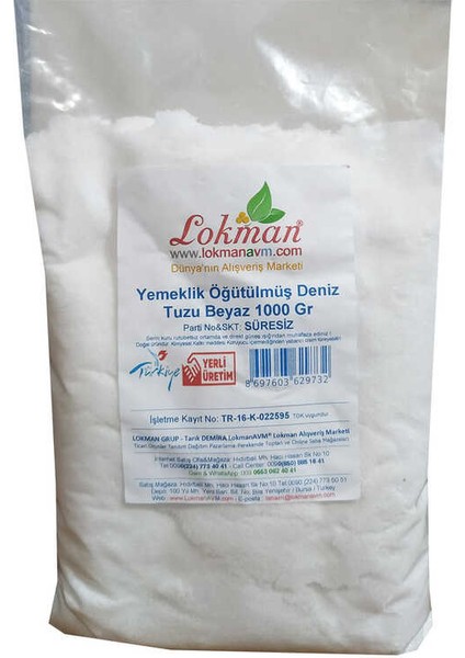 Yemeklik Öğütülmüş Deniz Tuzu Beyaz 1000 gr fiyatları