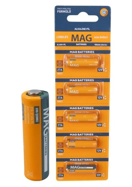 Mag Batteries Mg-27 27A 12 Volt Ince Alarm Pili (5'li Blister Paket)