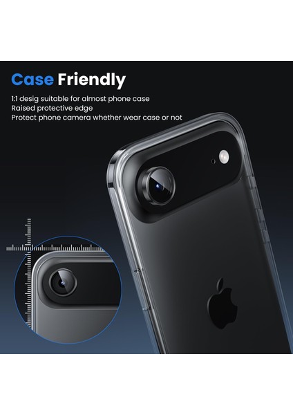 iPhone 17 Air Kılıf Aparatlı Kamera Koruma Renkli Lens Koruyucu Temperli Cam Koruma modelleri