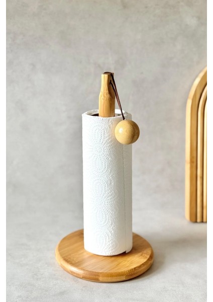 MIEN-1074 Mien Bambu Dik Kağıt Havluluk | Doğal Şık Dayanıklı Mutfak ve Banyo Düzenleyici