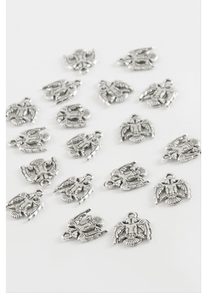 Ds-Derin Çifft Başlı Kartal Tesbih Aparatı 50 Gram-Gümüş Rengi