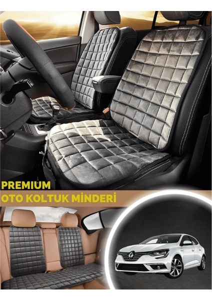 Renault Megane 4 Koltuk Minderi Ortopedik Cepli Araç ve Kılıf Seti – Tam Uyumlu, Antrasit Renk, Konforlu Tasarım