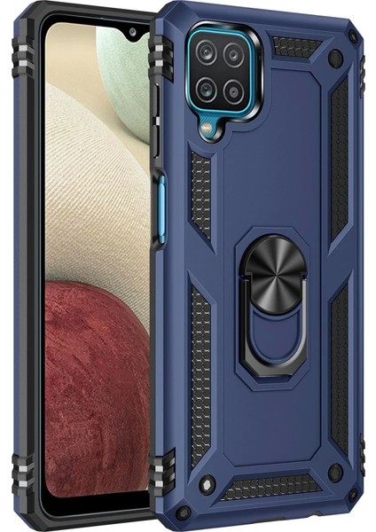Bfs Samsung Galaxy A22 Kılıf Sofya Yüzüklü Silikon Kapak - Lacivert