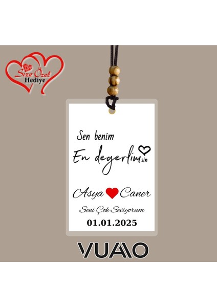 Kişiye Özel isimli, Fotoğraflı ve Sözlü Araba Süsü - Araba Dikiz Aynası Süsü - Size Özel Hediye