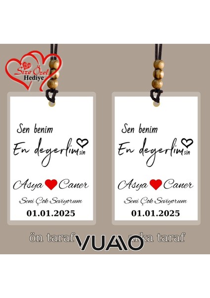 Kişiye Özel isimli, Fotoğraflı ve Sözlü Araba Süsü - Araba Dikiz Aynası Süsü - Size Özel Hediye fiyatları