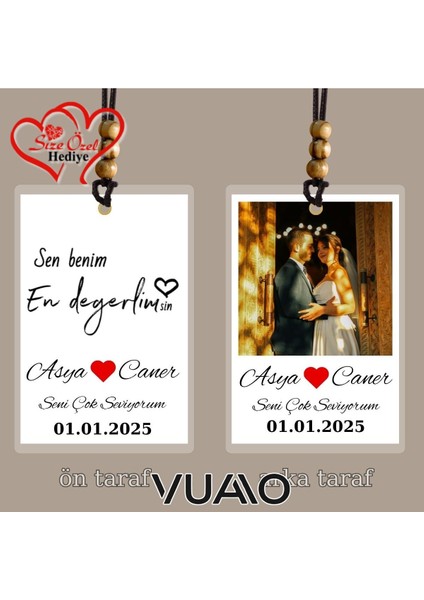 Kişiye Özel isimli, Fotoğraflı ve Sözlü Araba Süsü - Araba Dikiz Aynası Süsü - Size Özel Hediye modelleri