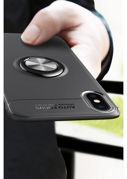 Bfs iPhone Xs Kılıf Range Yüzüklü Silikon - Siyah-Kırmızı indirimleri
