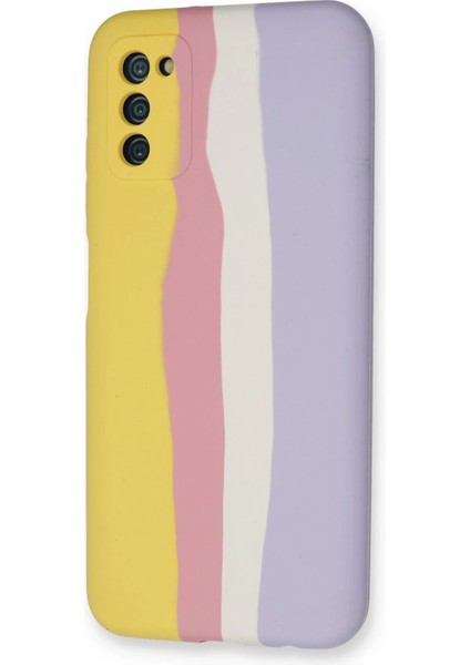 Bfs Samsung Galaxy A03S Kılıf Ebruli Lansman Silikon - Sarı-Mavi modelleri