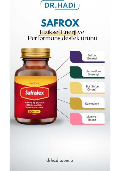 Safralex Mumiyo ve Safraniçeren Takviye Edici Gıda modelleri