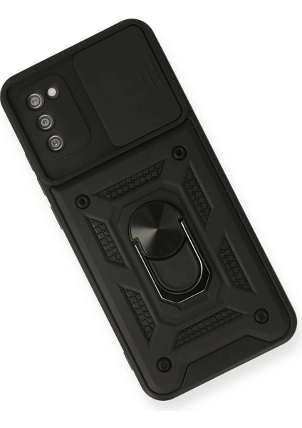 Bfs Samsung Galaxy A03S Kılıf Pars Lens Yüzüklü Silikon - Siyah modelleri