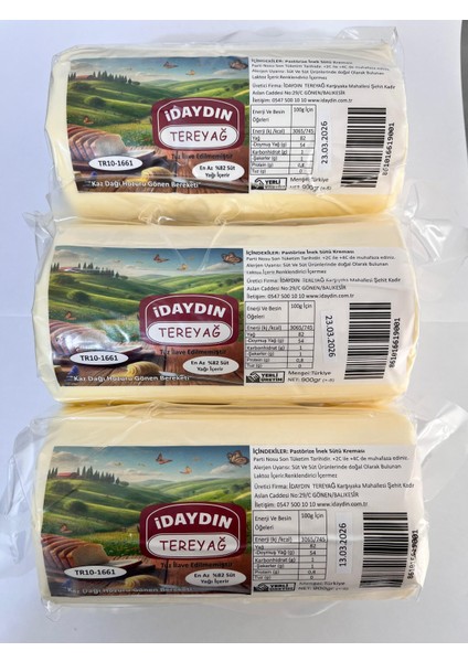 Idaydın Tereyağ Tuzsuz 3*900 (2700GR)
