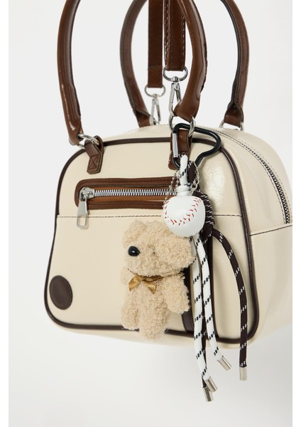 Bej Kadın Retro Bowling El ve Omuz Çanta modelleri
