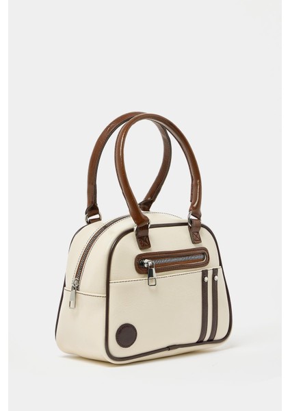 Bej Kadın Retro Bowling El ve Omuz Çanta fırsatları