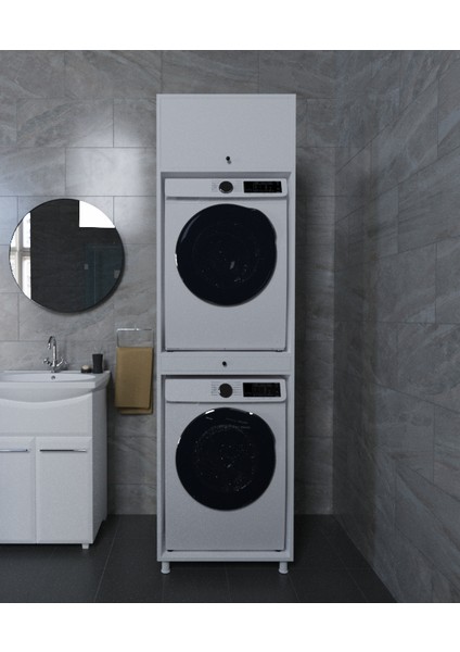 Çamaşır&kurutma Makinesi Dolabı Mdf Beyaz fiyatları
