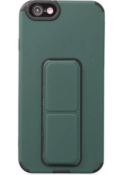 Bfs iPhone 6 Kılıf Mega Standlı Silikon - Yeşil