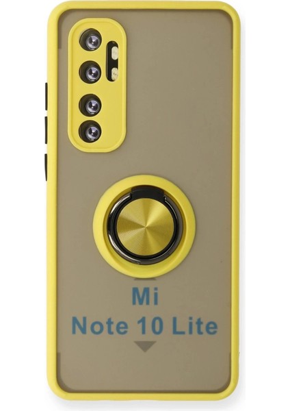 Bfs Xiaomi Mi Note 10 Lite Kılıf Montreal Yüzüklü Silikon Kapak - Sarı