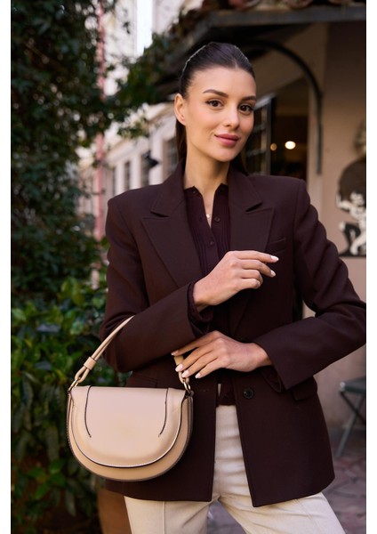 Vizon Kadın Kontrast Dikişli Çapraz Askılı El ve Omuz Çantası fırsatları