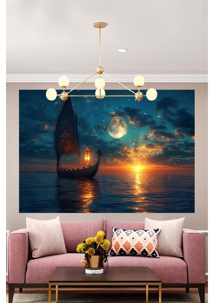 Gün Doğumunda Durgun Sularda Duvar Örtüsü Duvar Halısı Wall Tapestry fırsatları