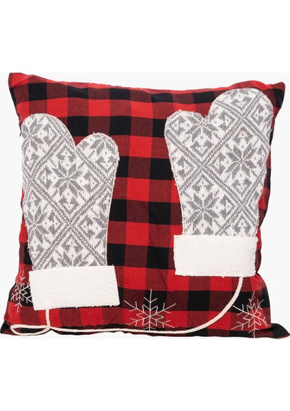 Kırmızı, Siyah Eldivenli Yastık Kılıf 45CM