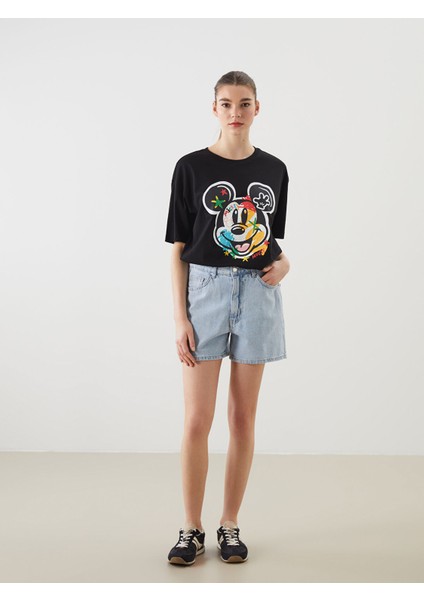 Yeni Sezon Yüksek Bel Mom Fit Kadın Jean Şort