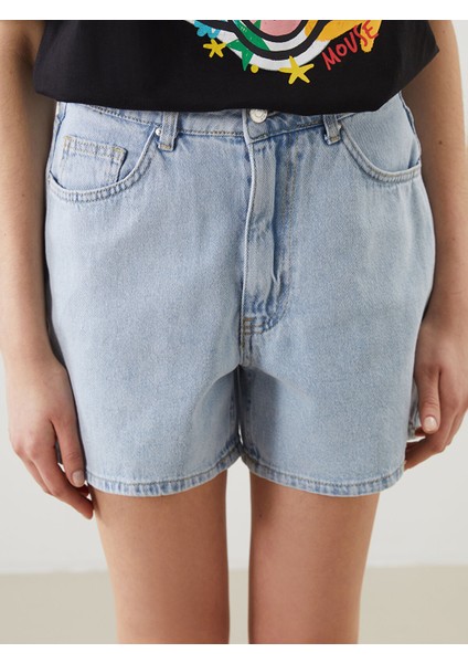 Yeni Sezon Yüksek Bel Mom Fit Kadın Jean Şort modelleri