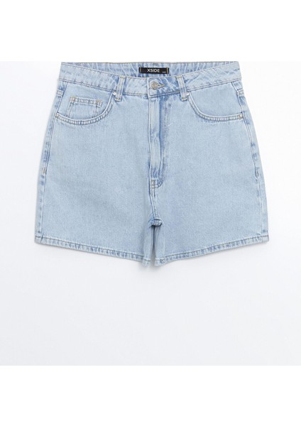 Yeni Sezon Yüksek Bel Mom Fit Kadın Jean Şort indirimleri