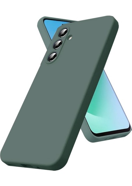 Samsung Galaxy A17 Uyumlu Kılıf First Mat Silikon Renkli Lüx Kamera Korumalı Koyu Yeşil