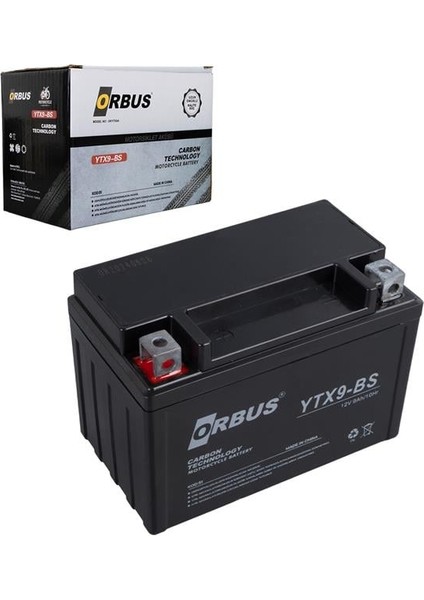 Orbus Ytx9-Bs 12V 9A Motosiklet Aküsü (150 x 86 x 107 Mm) (2.84KG)