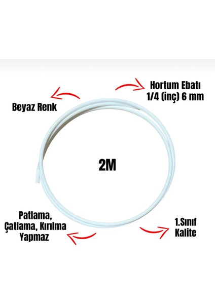 Yenisu Teknolojileri Su Arıtma Cihazı Hortumu 1/4” 6mm 2mt Tüm Markalara Uyumludur fiyatları