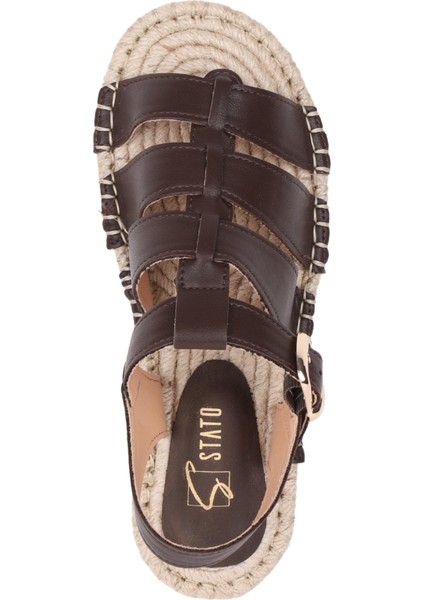 Kalın Taban Kadın Sandalet Kahve