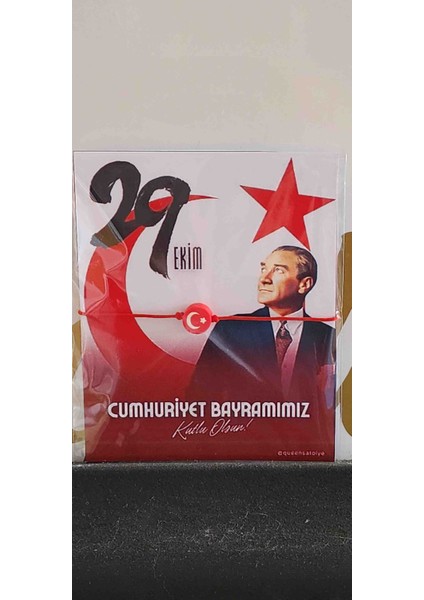 29 Ekim'e Özel Fimo Türk Bayraklı Bileklik -10 Adet modelleri