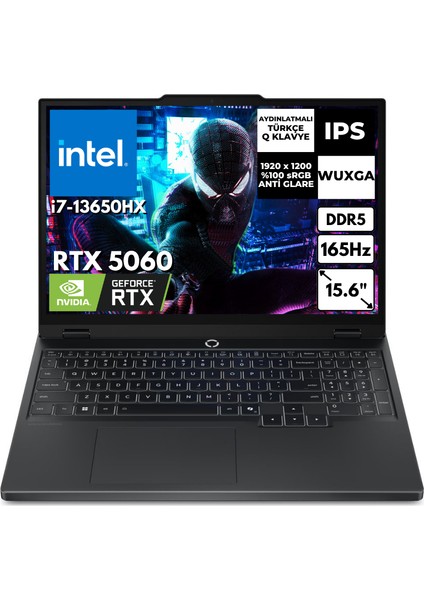 Legion 5 15IRX10 I7-13650HX 16 GB 2 Tbssd 8gb RTX5060 15.3"165Hz Wuxga Windows 11 Pro Gaming Laptop 83LY00AXTRAT79