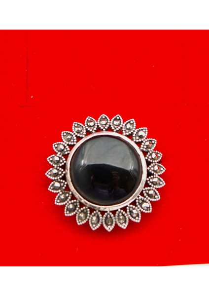 925 Ayar Kadın Gümüş Oltu Taşı Yüzük SY00047 modelleri