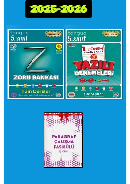 5. Sınıf Zoru Bankası Tüm Dersler + 1. Dönem Yazılı Denemeleri Seti