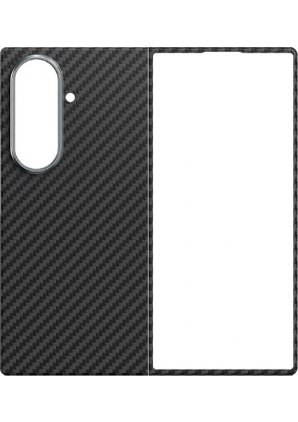 Samsung Galaxy Z Fold 7 %100 Aramid Karbonfiber Ön Arka Kapaklı Kılıf Kevlar Diago 1500D M-Gsafe Kılıf - Siyah modelleri