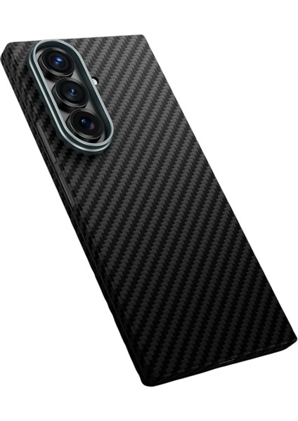 Samsung Galaxy Z Fold 7 %100 Aramid Karbonfiber Ön Arka Kapaklı Kılıf Kevlar Diago 1500D M-Gsafe Kılıf - Siyah fırsatları