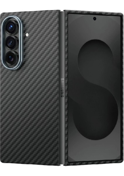 Samsung Galaxy Z Fold 7 %100 Aramid Karbonfiber Ön Arka Kapaklı Kılıf Kevlar Diago 1500D M-Gsafe Kılıf - Siyah indirimleri
