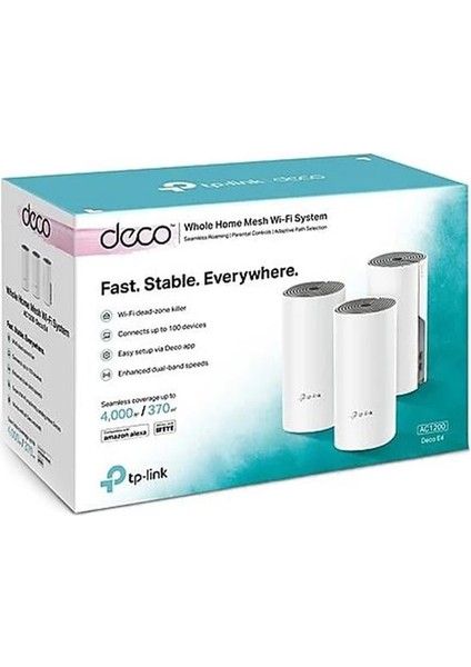 Tp-Link AC1200 Deco E4 1200MBPS Mesh Wıfı Sistemi (Üçlü) fiyatları