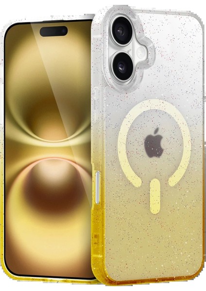 Bfs Apple iPhone 16 Pummel Shiny Magsafe Kapak - Gold