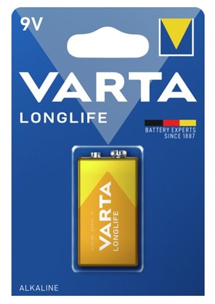 Varta Longlife Power Alkalin 9 Volt Pil Tekli