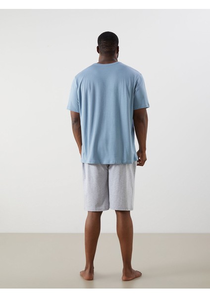 Yeni Sezon Büyük Beden Standart Kalıp Erkek Şortlu Pijama Takımı fırsatları