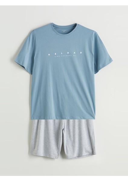 Yeni Sezon Büyük Beden Standart Kalıp Erkek Şortlu Pijama Takımı indirimleri