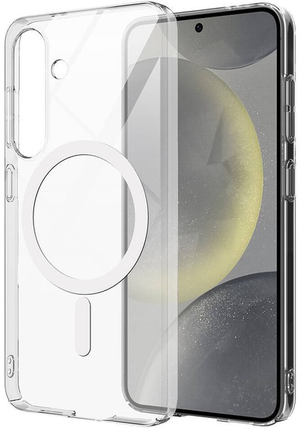 Samsung Galaxy S25 Fe Uyumlu Kılıf Magsafeli Tek Kamera Çerçeveli Porto Şeffaf