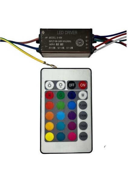 Rgb Wallwasher Driver 3-6X1W Ir Kumandalı